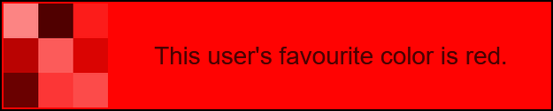 This user's favorite color is red.